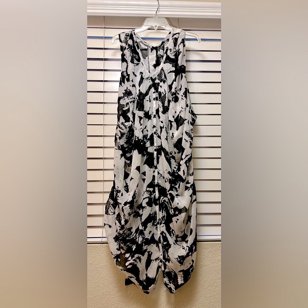 🖤Caftan🖤Black and White Coverup Dress. Size S - Picture 3 of 8